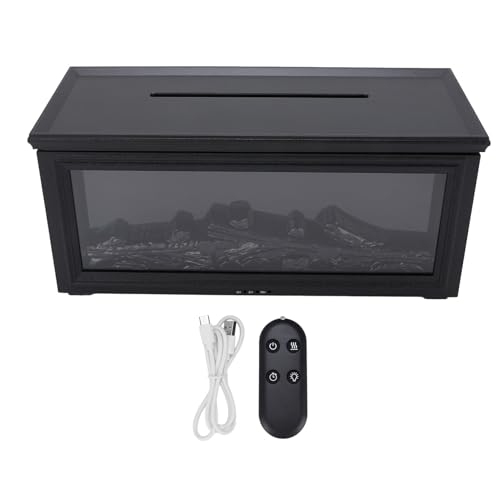 CHICIRIS Diffusor, 280 Ml Lebensechter Ruhiger Auto mit Fernbedienung Essentielles Flammenöl Diffusor Kamin Aromatherapie Luftbefeuchter für Zuhause (BLACK) von CHICIRIS
