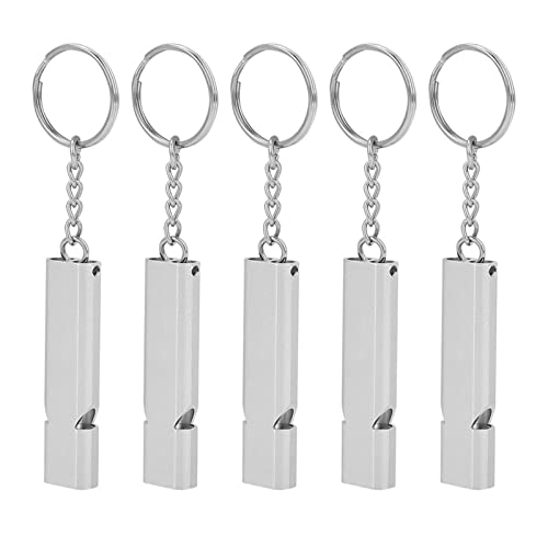 CHICIRIS Dual -Röhrchen Pfeifen Lauter Lebensrettendes Werkzeug für das Überleben Im Freien mit Tragbarem Schlüsselbund -Aluminium Legierung Im Freien (Silver) von CHICIRIS