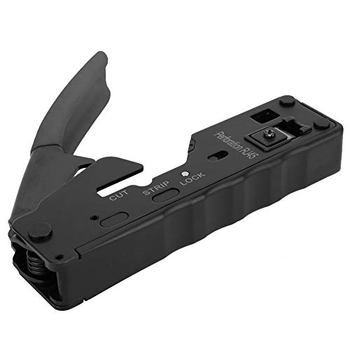 CHICIRIS Ethernet Crimping Tool Kit, Kabel Crimper -Draht -Stripper/Drahtschneider Netzwerk Draht Crimper Stripper Cutter Crystal Head Crimp Tool Netzwerkwerkzeugkit für Cat5 Cat6 Cat7 (BLACK) von CHICIRIS