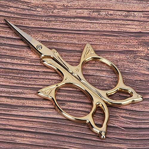 CHICIRIS Exquisite Kleine Schere, Scharfe Europäische Design-Fadenschere, für Schönheitsmaniküre, Goldplattierte Retro-Mini-Fadenschere (GOLD) von CHICIRIS