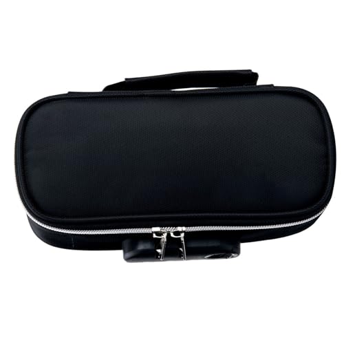 CHICIRIS Fall von Bleistift in Leinwand mit Großer Eleganter Kapazitätsschreibabteilung für Sekundarstudenten, Sichere Lagerung (Black) von CHICIRIS