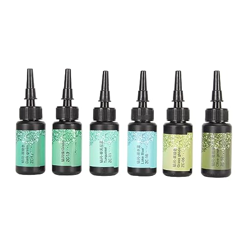 CHICIRIS Farbiger UV -Harz Schnell Härtungsstiftförmiger Kleber für DIY -Schmuckhandwerk für Harzschmuck und Handwerkskorte 6pcs (Grüne Serie) von CHICIRIS