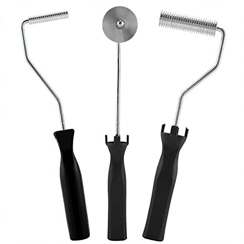CHICIRIS Fiberglas Roller Tool Kit, Fiberglas Resin Laminier Bubble Roller mit Aluminiumkopf für GFK FRP Harz Reparaturarbeiten(3-teiliges Set) von CHICIRIS