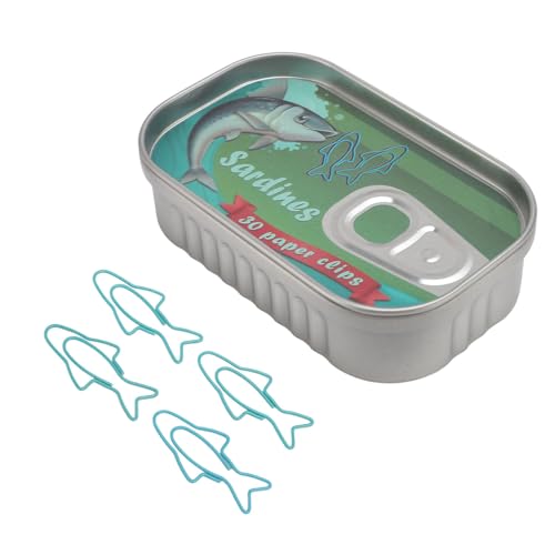 CHICIRIS Fischpapierclip Niedliches Spaß Design für Papierkram Organisation in Büro und Schule, Metallpapierklammer mit Aufbewahrungsbox für Schüler und Fachleute CHICIRIS Fischpapierclip Niedliches Spaß Design für Papierkram Organisation in Büro und Schule, Metallpapierklammer mit Aufbewahrungsbox für Schüler und Fachleute von CHICIRIS