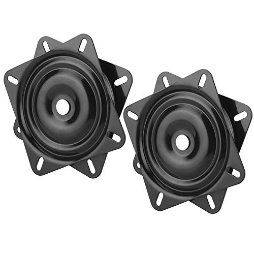 CHICIRIS Fit für den Sitz Drehbarer Basismontageplatte Hochfest 360 Grad Drehen Sich für Meeresstuhl, Stahllegierung Schwarz (7 Zoll) von CHICIRIS