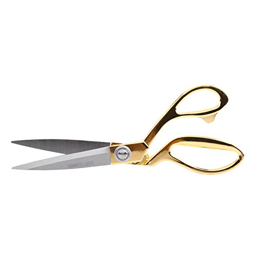 CHICIRIS Hohe Härte Edelstahl Schneiderschere mit Glattem Griff Zum Aluminiumlegierung von Zink Aluminium - Zum Nähen, Stickerei und Heimgebrauch - Goldfarbe von CHICIRIS