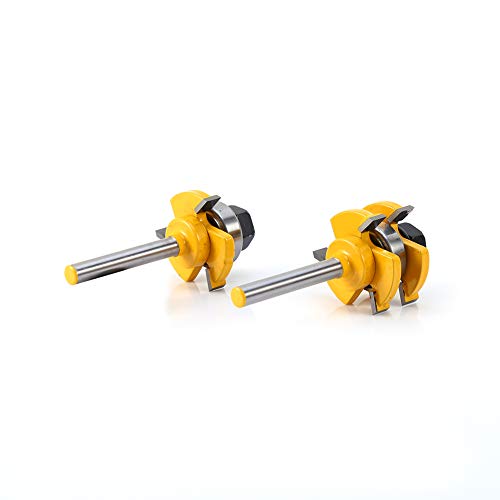 CHICIRIS Holzbearbeitung 3 Zähne -Router -Bits für die Herstellung von Schubladen oder Holzprojekten mit T Shaped Design, 2pcs Shank Matched Zunge & Groove Router Bit Set Set CHICIRIS Holzbearbeitung 3 Zähne -Router -Bits für die Herstellung von Schubladen oder Holzprojekten mit T Shaped Design, 2pcs Shank Matched Zunge & Groove Router Bit Set Set von CHICIRIS