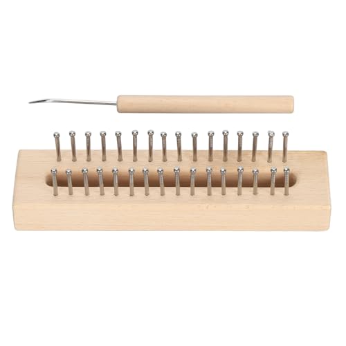 CHICIRIS Holzstrick-Webstuhl Einfach zu Lernendem -Werkzeug für Verschiedene Strickprojekte Eltern-Kind-Interaktion Aktivität für Erwachsene und Buche Holz Edelstahl Stahl von CHICIRIS