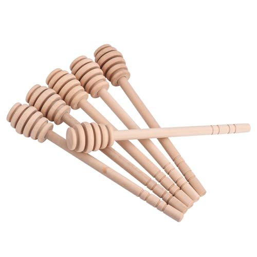 CHICIRIS Honig Dipper, 50 Stück Natürliche Holz Rühr Stäbe für Marmelade Honig Butter Küche Backsp Enden und Sammeln, Holz Rühr Stäbchen (Nehmen Sie den Honigkönig und öffnen Sie den) von CHICIRIS