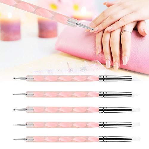 CHICIRIS Kompaktgrößen Clay Sculpting Tool Ideal Doting Tool für Nagelhaltige Blaue Acryl -Stifthalter 5pcs (PINK) von CHICIRIS