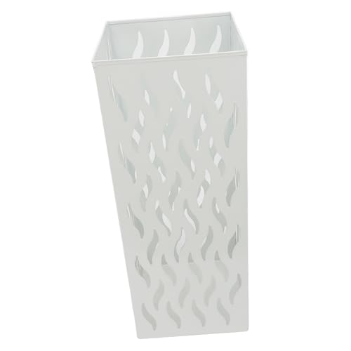 CHICIRIS Metal -Eingangsschirme -Ständer Compact Aufbewahrungseimer, Hohles Design für Schnelle Trocknen, Rostbezogene Beschichtung, 42x16x16cm Größe [Häuser, Büros] (WHITE) von CHICIRIS