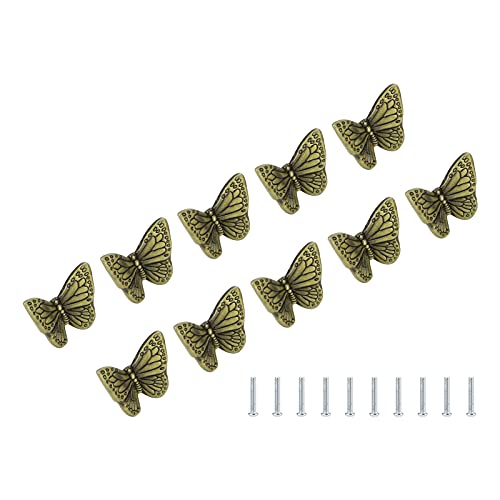 CHICIRIS Moderner Startfisch Schubladengriff, Zinklegungsschrank Zieht für Küchenschubladen, 10 -propcs -Griffe und Schrauben Set (bronzefarbener Schmetterling) von CHICIRIS