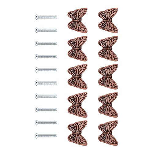 CHICIRIS Moderner Startfisch Schubladengriff, Zinklegungsschrank Zieht für Küchenschubladen, 10 -propcs -Griffe und Schrauben Set (roter Bronzeschmetterling) von CHICIRIS