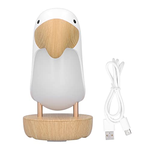 CHICIRIS Nette Karikatur-Nashornvogel-Tischlampe LED USB-Aufladung Bluetooth-Musik-Nachtlicht für Schlafzimmer-Tischlampe von CHICIRIS