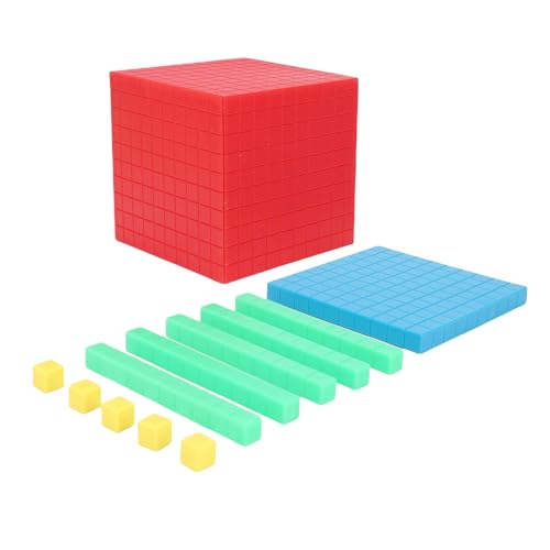 CHICIRIS Nummernblöcke Basis 10 Blöcke für Mathematische Farbenfrohe Zählwürfel, Basis 10 Blöcke Eingestellt, Komplett mit Sicherem Material für Mathematisches Lernen von CHICIRIS