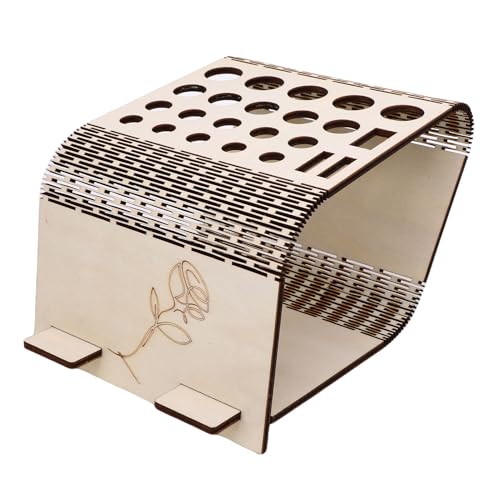 CHICIRIS Organizerhalter des Leder -Handwerkswerkzeugs mit Telefonständer, Mehrere Slots für Schere und Haken, Pappel -Sperrholz -Crafting -Display -Rack für Handwerksbereiche, von CHICIRIS