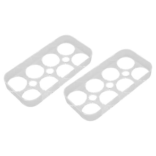 CHICIRIS Plastik 8 Gitter Kühlschrankschale Bequemer Eierhalter für Zuhause, 2pcs Eierorganisator für Esstisch von CHICIRIS