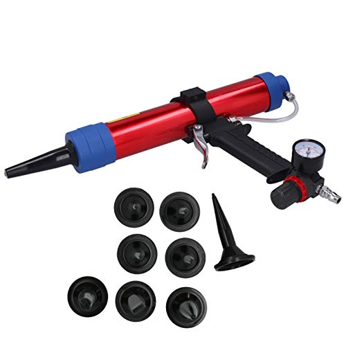 CHICIRIS Pneumatic Gla Kleberpistole 46-BAR Aluminiumlegierung Arbeitsparender Kauking-Applikator für die Architektonische Dekoration Rot+blau (US -Stil) von CHICIRIS