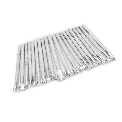 CHICIRIS Premium -Qualität Lederstempel Stempel Werkzeug Set 20pcs Multi -Shape Stempelstempel für Lederkunsthandwerk Arbeit Lederbeutel Brieftaschen für Lederhandwerksliebhaber von CHICIRIS