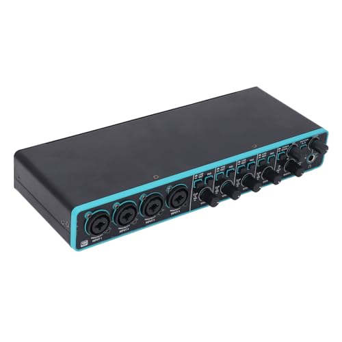 CHICIRIS Professionelle -Schnittstelle USB -Aufnahmeschnittstelle 24bit/192KHz Studio Sound Card mit 48 V Phantom Power for Mic Guitar Podcast von CHICIRIS