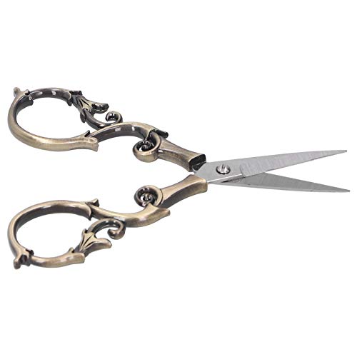 CHICIRIS Retro Schere Edelstahl Kürbisform DIY Vintage Kleine Stickereien für Handwerk und Sammlerstücke - Hochwertig und Zuverlässig (Bronze) von CHICIRIS