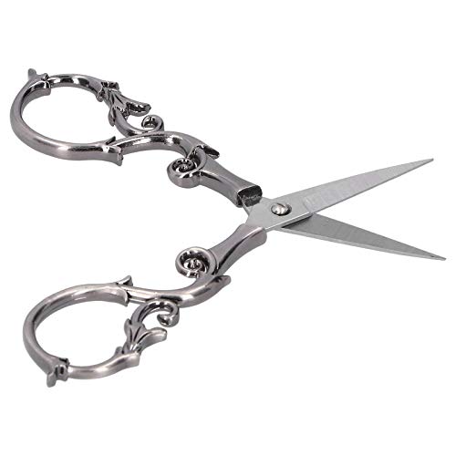 CHICIRIS Retro Schere Edelstahl Kürbisform DIY Vintage Kleine Stickereien für Handwerk und Sammlerstücke - Hochwertig und Zuverlässig (Silber grau) von CHICIRIS