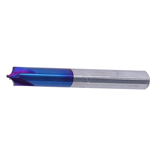 CHICIRIS Router -Bits Wolframstahl Spiraler CNC -Router Bit für Feines Schnitzen und Schneiden, Nanoblau Beschichtung, für Acryl, Nylon, Harz, Holz 1 X Enthalten (R2.5*D6*50L) von CHICIRIS