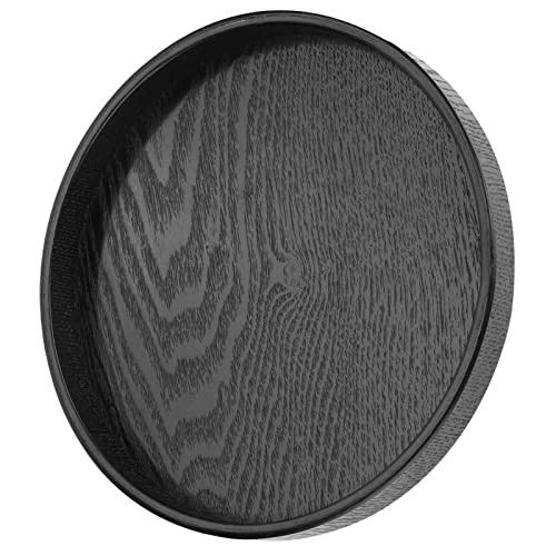 CHICIRIS Serviertablett, Tee-Tablett aus Holz, Rundes Holz-Tee-Kaffee-Snack-Serviertablett, Restaurant-Tablett, Home-Küche-Esstablett [30 cm] (30cm) von CHICIRIS