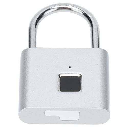 CHICIRIS Smart Home Fingerabdruck Vorhängeschloss USB -Ladezink -Legierungstür Biometrisches Schloss für Kleiderschränke (SILVER) von CHICIRIS
