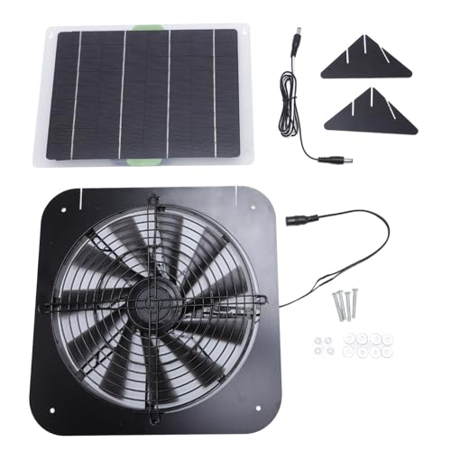 CHICIRIS Solarpanel -Lüfter -Kit, 10W Wetterfeste Solarpanel 13 Zoll Abluftventilator Solarbeatmungsventilation für Kleine Hühnerfassungen, Gewächshäuser, Schuppen, Tierhäuser, Bad, von CHICIRIS