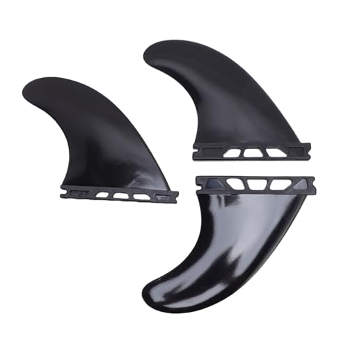 CHICIRIS Stabiles PVC-Surfboard-Finnen-3er-Set mit Hervorragender Flexibilität und Stabilität für Longboard, Shortboard und Stand Up Paddle Board (Black) von CHICIRIS