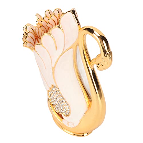 CHICIRIS Swan -Basishalter Gold Plus Löffel Cofecte Löffel für die Feuer Dekorative Ornamente in Legierung (Goldene weiße Löffel) von CHICIRIS
