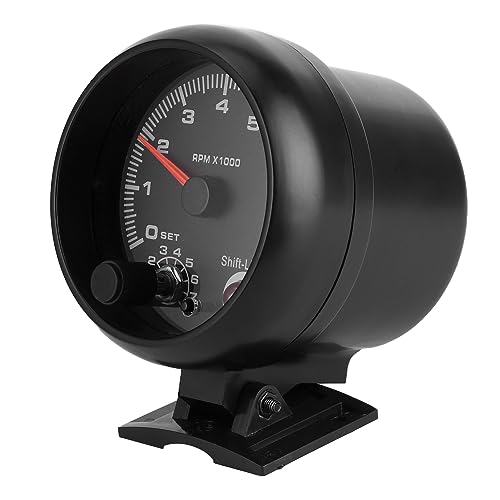 CHICIRIS Tachometer 12V, Stoßfest 0 Bis 8000 U/min Drehzahl Messer Hohe Genauigit Universal für 12V Benzin Fahrgerugeugege von CHICIRIS