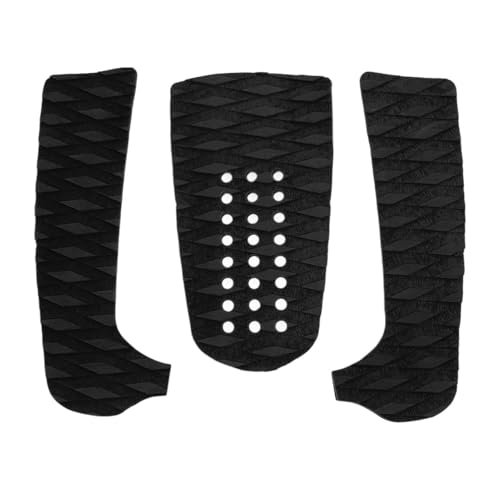 CHICIRIS Traktionspad, 3pcs Surfboard Deck Traktion Anti -Schlupf -Vordere Eva Grip Pads für Paddleboard Longboard Shortboard Funboard Fisch Skimboard Surfboard (Black) von CHICIRIS