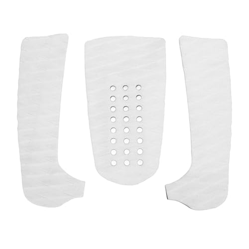CHICIRIS Traktionspad, 3pcs Surfboard Deck Traktion Anti -Schlupf -Vordere Eva Grip Pads für Paddleboard Longboard Shortboard Funboard Fisch Skimboard Surfboard (White) von CHICIRIS