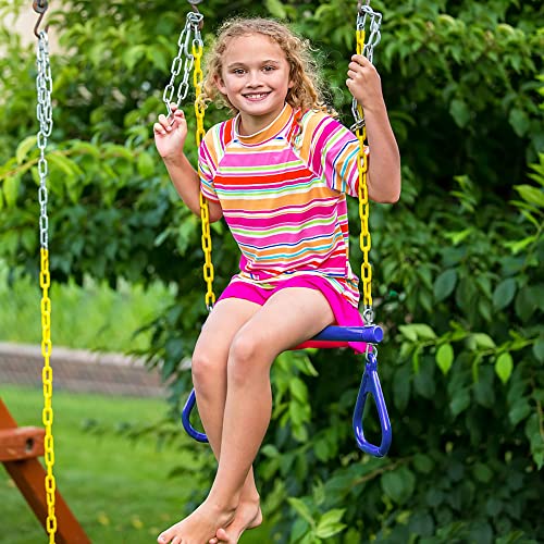 CHICIRIS Trapeze -Swing -Bar Ringe Heavy Dut Swing Set Accessoires für das Spiel Im Freien, mit 1 Trapezbar, 2 Ringen, 2 Ketten, Hält Bis zu 200 Kg, Einfach Eingerichtet für von CHICIRIS