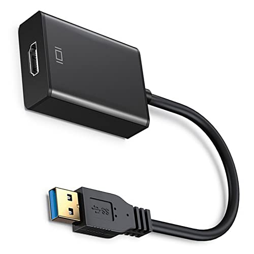 CHICIRIS USB3.0 zu HD Multimedia Interface Adapter, USB 3.0 zu HD Adapter Breit Kompatibel für PC Praktisch Kupfer PVC 5Gbps High Speed (Schwarz) von CHICIRIS