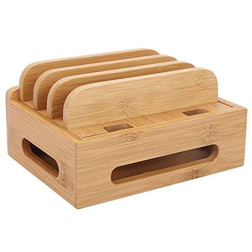 CHICIRIS Umweltfreundlicher Bambus-Multi-Geräteständer Organizer für Telefon Tablet Ladestation Schöne Desktop-Dekoration für Home Office Organization von CHICIRIS