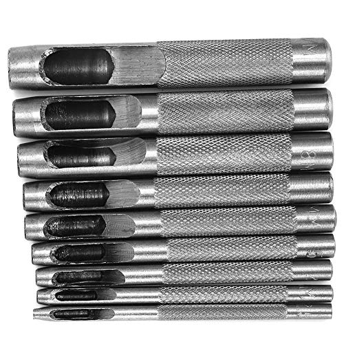 CHICIRIS Verchromte Lederpunsch -Set Saubere Löcher in Weichen Materialien 9pcs für Leinwand und Jacken von CHICIRIS