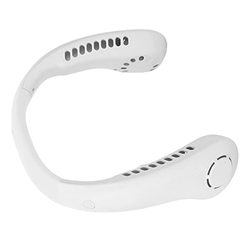 CHICIRIS Verstellbare 3 Geschwindigkeiten Tragbarer Nackenlüfter Ruhige Operation Wiederaufladbare Hände Blattloser Fan für Frauen und Männer, Ideal für Reisen (WHITE) von CHICIRIS
