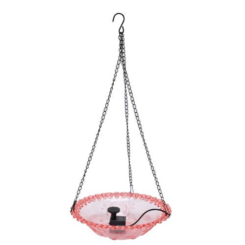 CHICIRIS Vogelbadbrunnen mit Pumpe, Außenhänge Vogelbad USB Angetrieben, Solar -Hummingbird -Feeder mit Wasserfall für Garten, Hof, Terrasse, Rasen (PINK) von CHICIRIS
