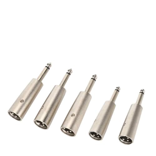 CHICIRIS XLR Male to Mono 6,35 Mm Adapter - Hohe Leitfähigkeitsstopfen für Mikrofone, Mischkonsolen - Schraubdesign Set von 5 CHICIRIS XLR Male to Mono 6,35 Mm Adapter - Hohe Leitfähigkeitsstopfen für Mikrofone, Mischkonsolen - Schraubdesign Set von 5 von CHICIRIS