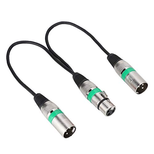 CHICIRIS XLR Splitter -Adapter -Kabel Robuster Konstruktion Geteilt eine Weibliche Buchse in Zwei Männliche Köpfe für Geräte [exzellente Getriebe] [vielseitig] (GREEN) von CHICIRIS