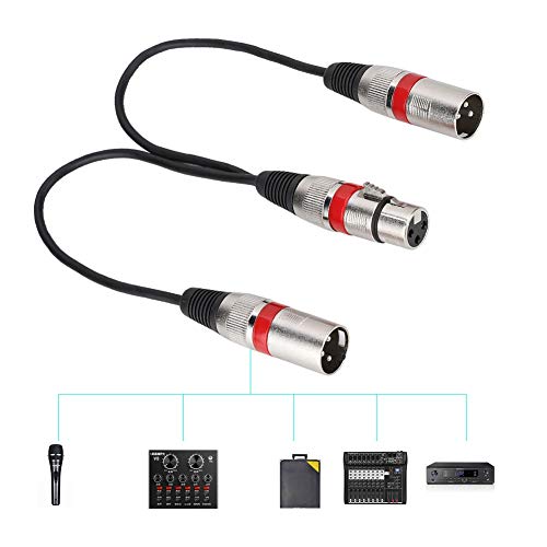 CHICIRIS XLR Splitter -Adapter -Kabel Robuster Konstruktion Geteilt eine Weibliche Buchse in Zwei Männliche Köpfe für Geräte [exzellente Getriebe] [vielseitig] (Rot) von CHICIRIS