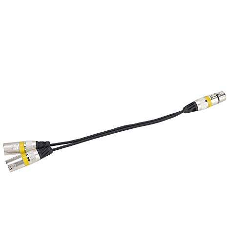 CHICIRIS XLR Splitter -Adapter -Kabel Robuster Konstruktion Geteilt eine Weibliche Buchse in Zwei Männliche Köpfe für Geräte [exzellente Getriebe] [vielseitig] (YELLOW) von CHICIRIS