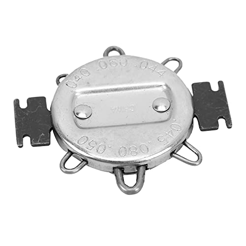 CHICIRIS Zündkerzenlehre, 0,64-1,14mm 6 Drähte Zündkerzen-Fühlerlehre Rostfrei zum Messen(Schwarzes Silber) von CHICIRIS