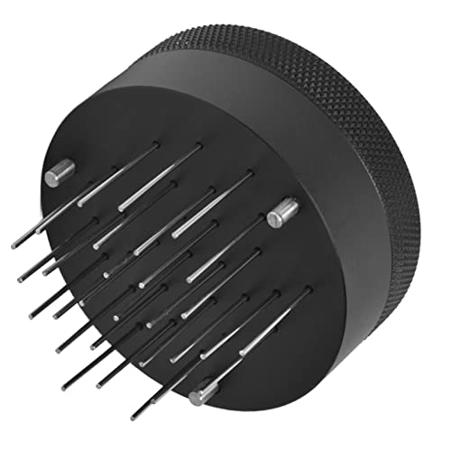 Espresso-Kaffeerührer, WDT-Werkzeug, Espresso-Verteilungswerkzeug, Verstellbare Nadeln, Kaffeeverteiler, Espresso-Rührwerkzeug, Schwarz (58mm) von CHICIRIS