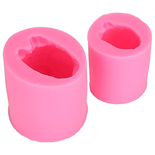 Eule Kerzenform, 3D Eule Form Werkzeug 3D Eule Schokoladenform Zwei verschiedene Größen 3D Silikonform für Kerzen DIY Crafts Making (Rosa) von CHICIRIS