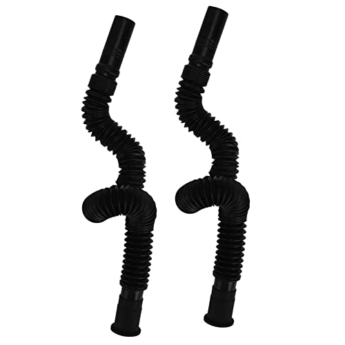 Flexibles Abflussrohr, 2er-Pack Erweiterbarer Abflussschlauch für Badezimmer, Küche, Waschbecken, Waschbecken, Schwarz von CHICIRIS