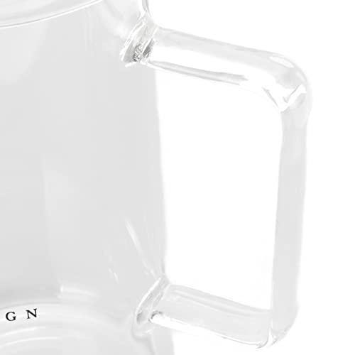 Glastasse, Bequemer Griff, Glaskaffeetasse, 700 Ml, Buchstabenmuster, Hitzebeständiger Wasserdeckel (süss) von CHICIRIS